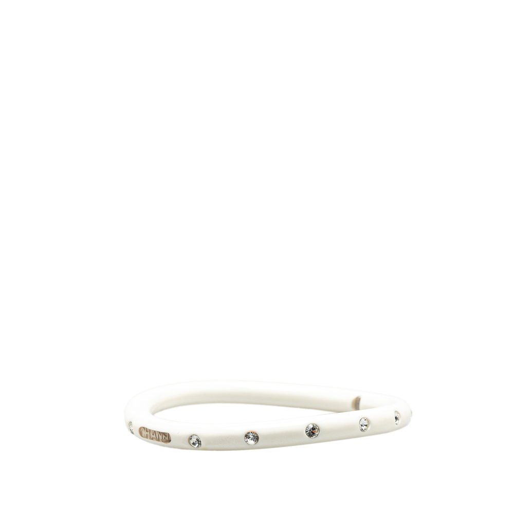 Pre-Loved Chanel Resin Rhinestones CC Bangle - Picture 2 of 5